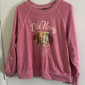 Old Navy Rose Graphic Bear Sweater